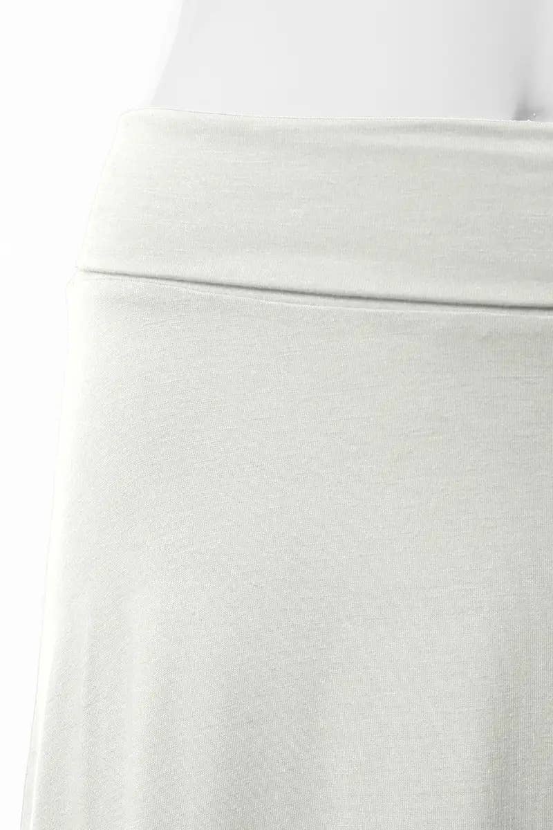 High Waist Stretch Flared Midi Skirt Women_AWBMS204