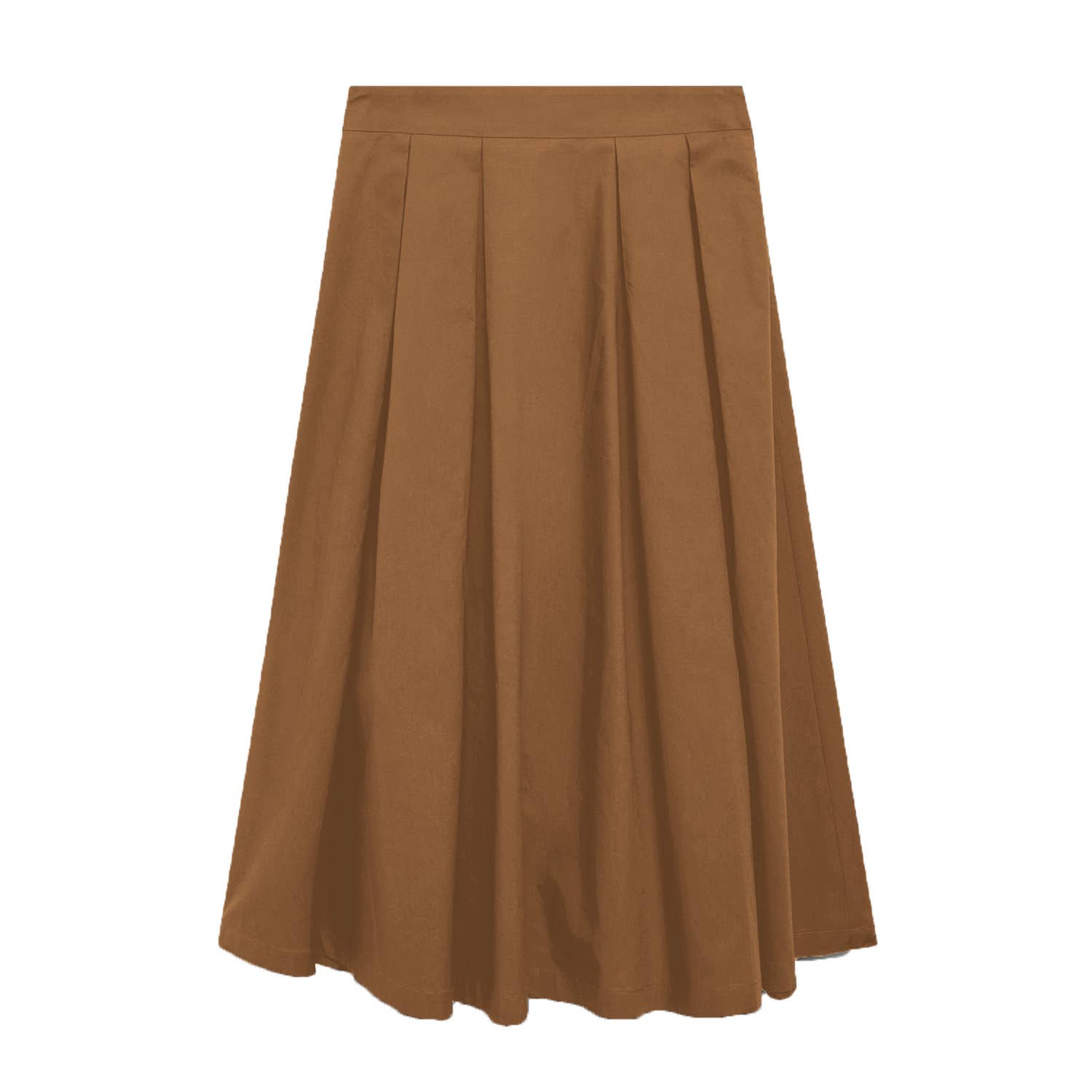 Elegant Pleated High-Waisted Midi Skirt