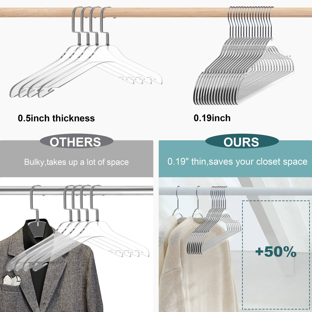 P250 - Clear Shirt Hangers Slim Heavy Duty - 200