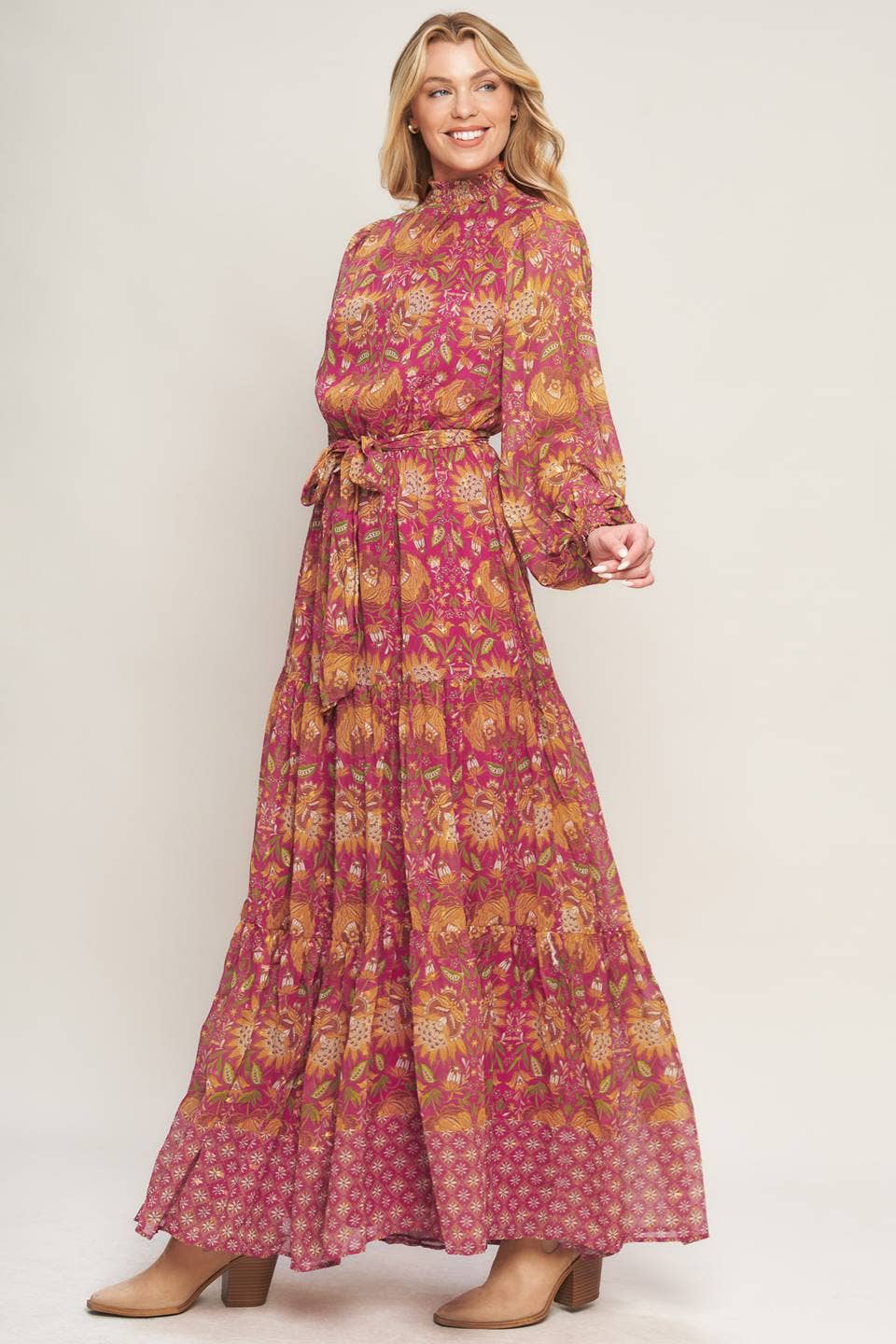A printed woven maxi dress - ID20477