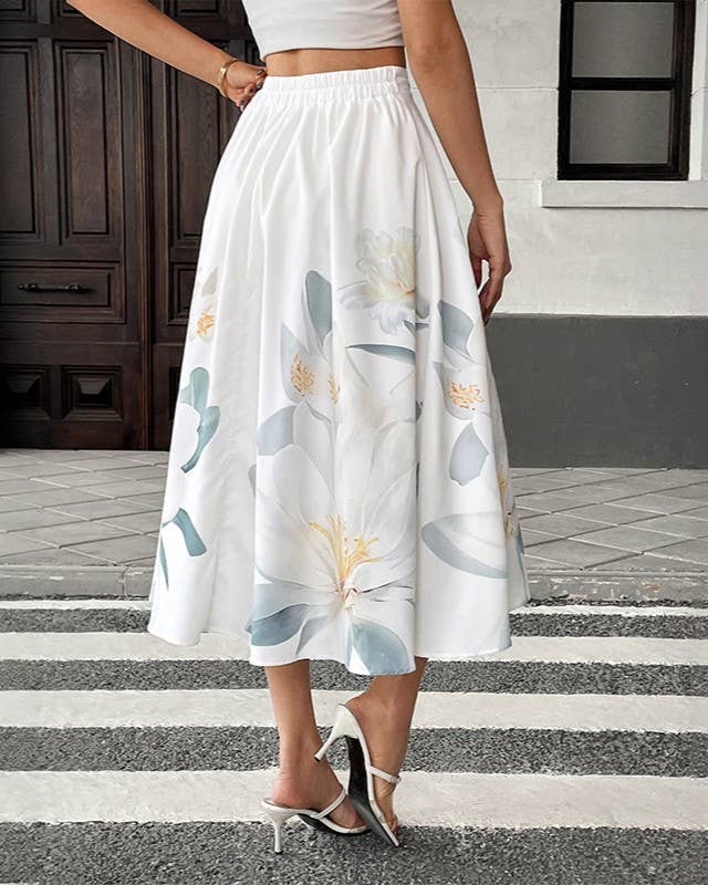 Casual Sweet Floral Print Skirt