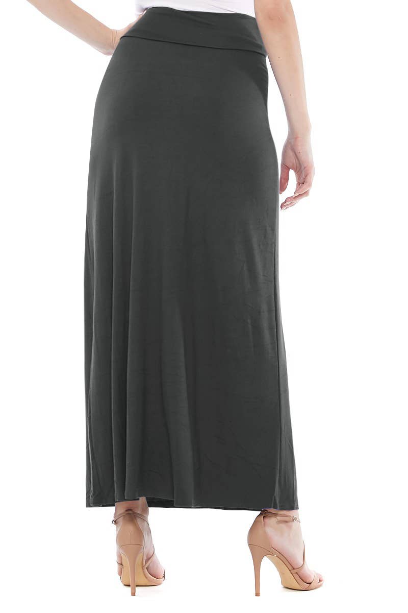 Women's Casual Relaxed Fit Solid Maxi Skirt (Open Pack)