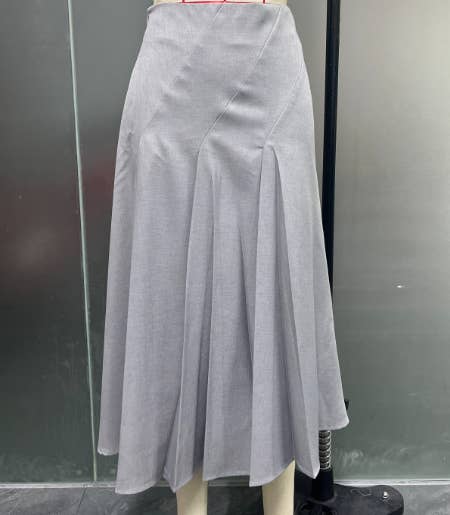 Elegant Asymmetrical Midi Pleated Skirt