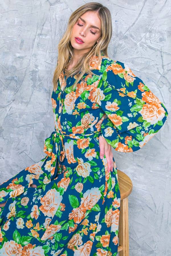 A printed woven midi shirt dress - ID20333