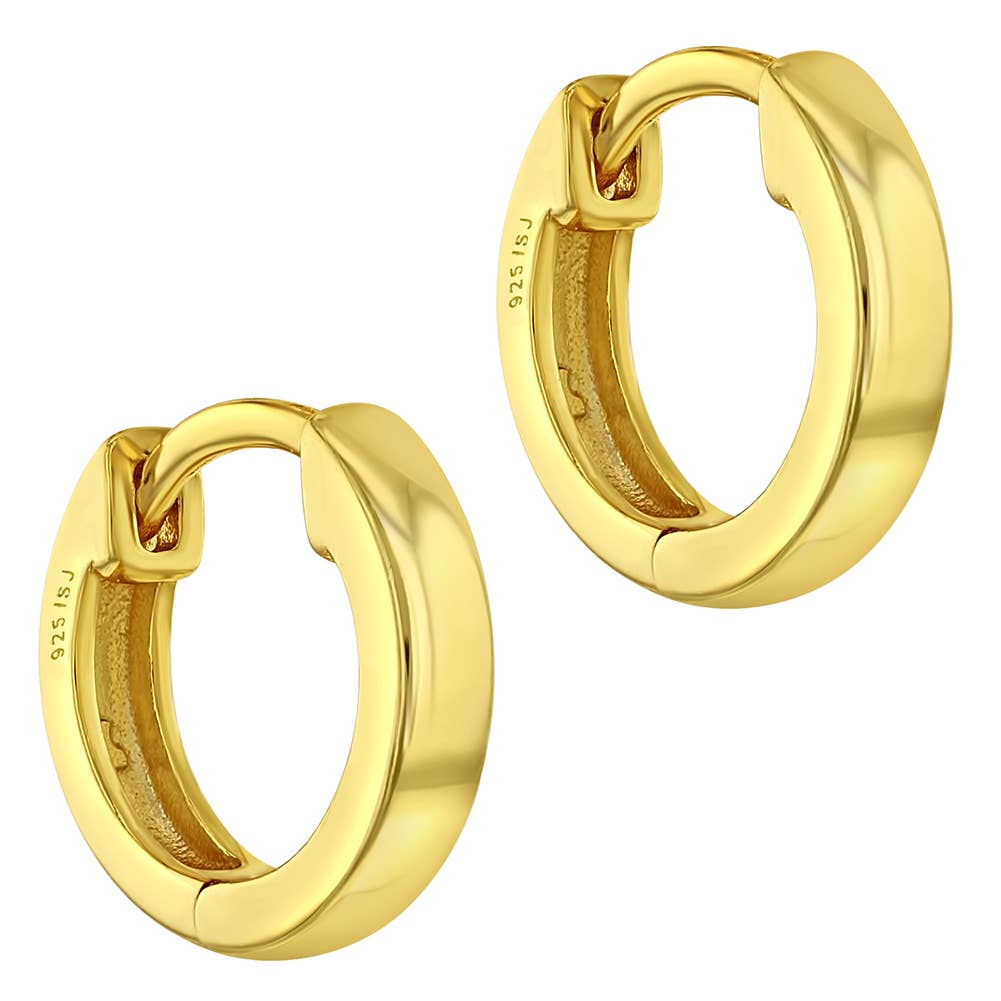 Rounded Classic 9mm Girls Hoop Earrings - Sterling Silver