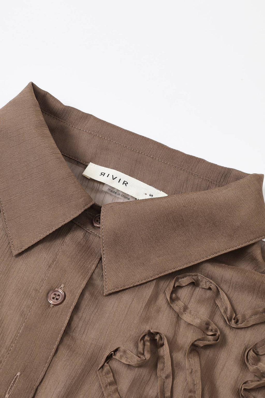 Yoryu Chiffon Shirt with Wave Texture Applique