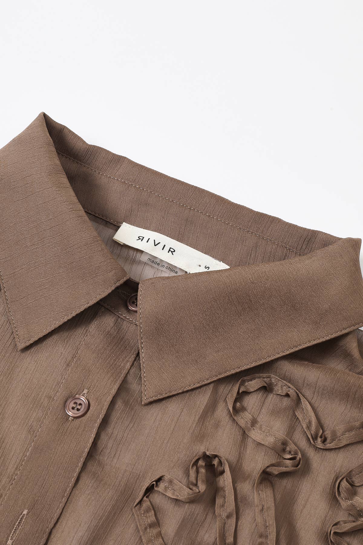 Yoryu Chiffon Shirt with Wave Texture Applique