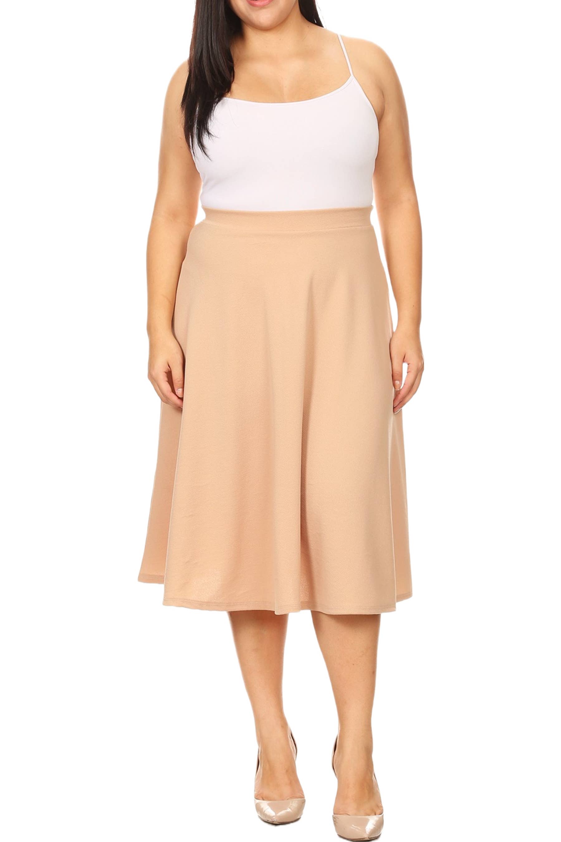 Women's Plus Size A-Line Flared Midi Skirt