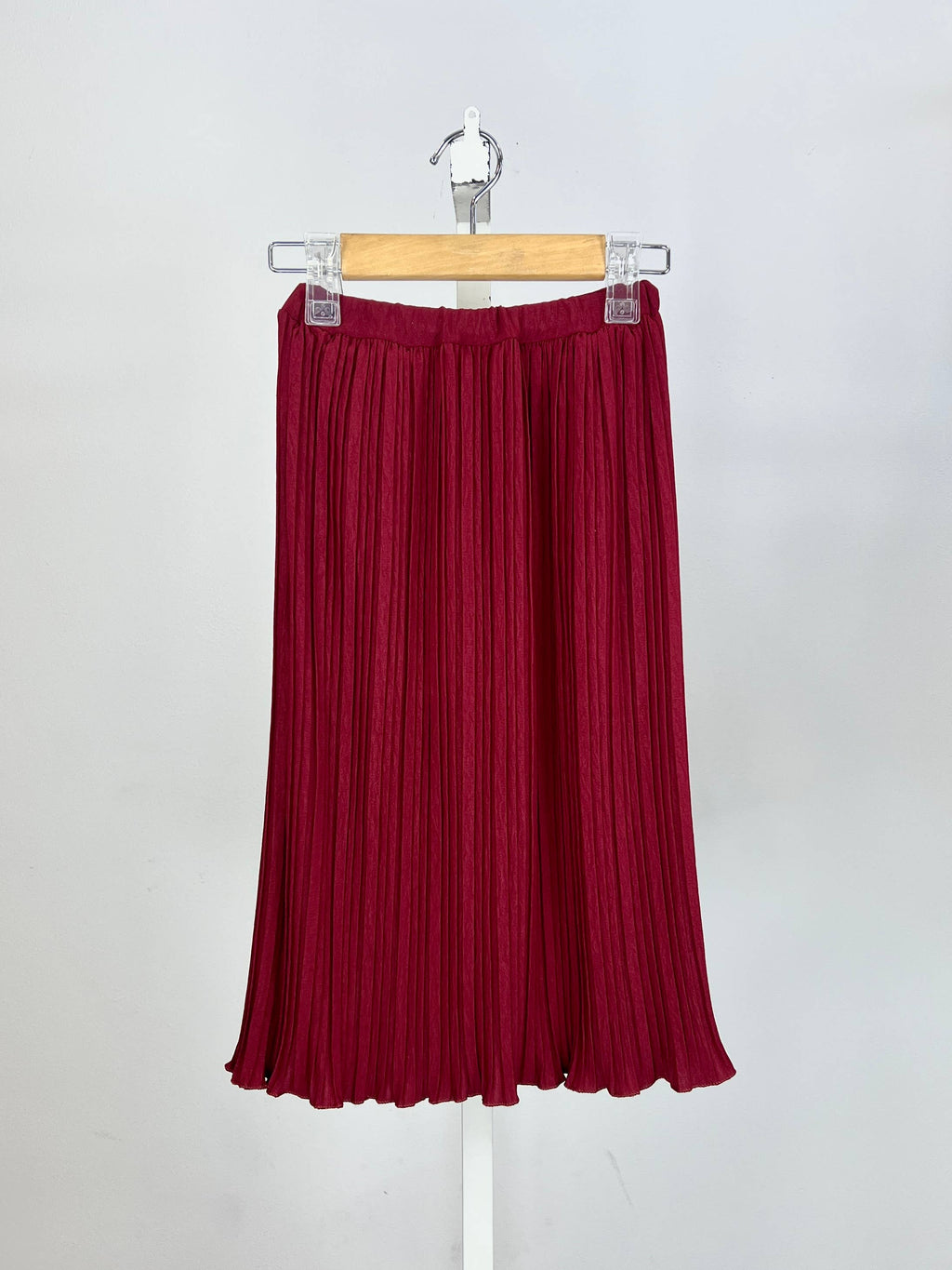 Long pleated skirt with elastic waistband for girls: Bleu ciel