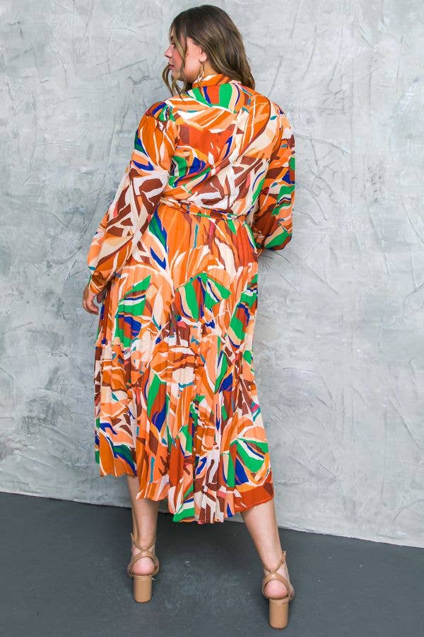 A printed woven midi dress - IDP20339