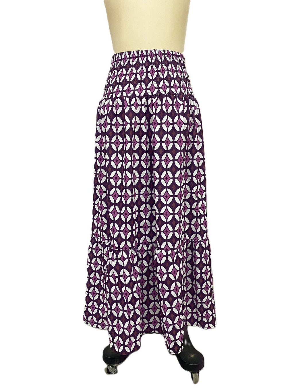 Ethnic Holiday Style Ruffled A-Line Skirt