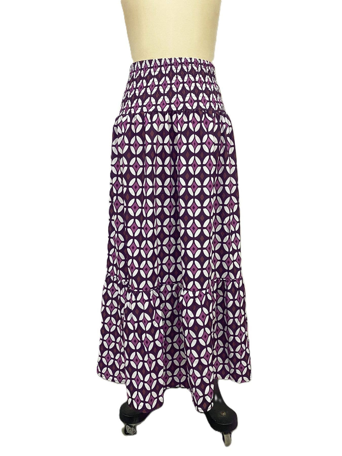 Ethnic Holiday Style Ruffled A-Line Skirt
