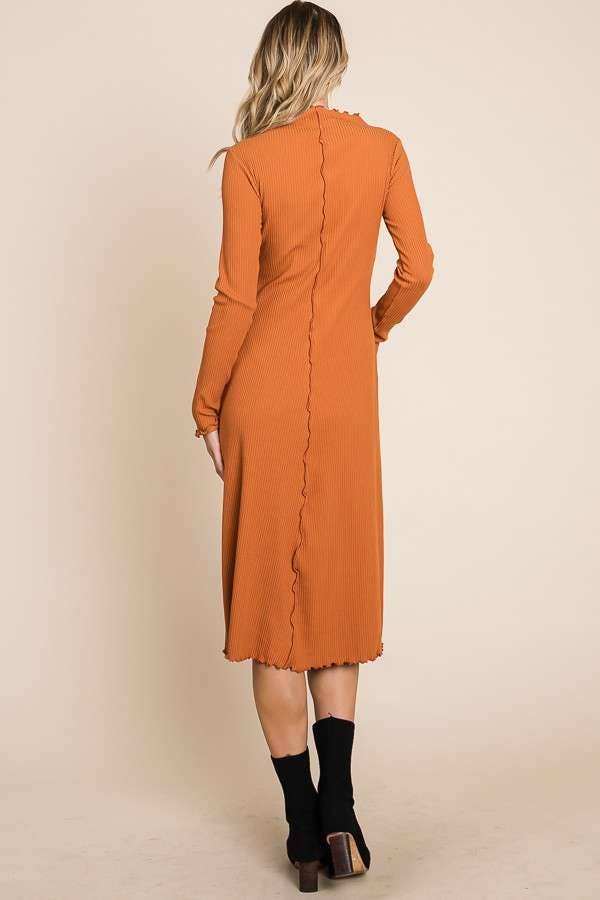 MOCK NECK MEDI DRESS