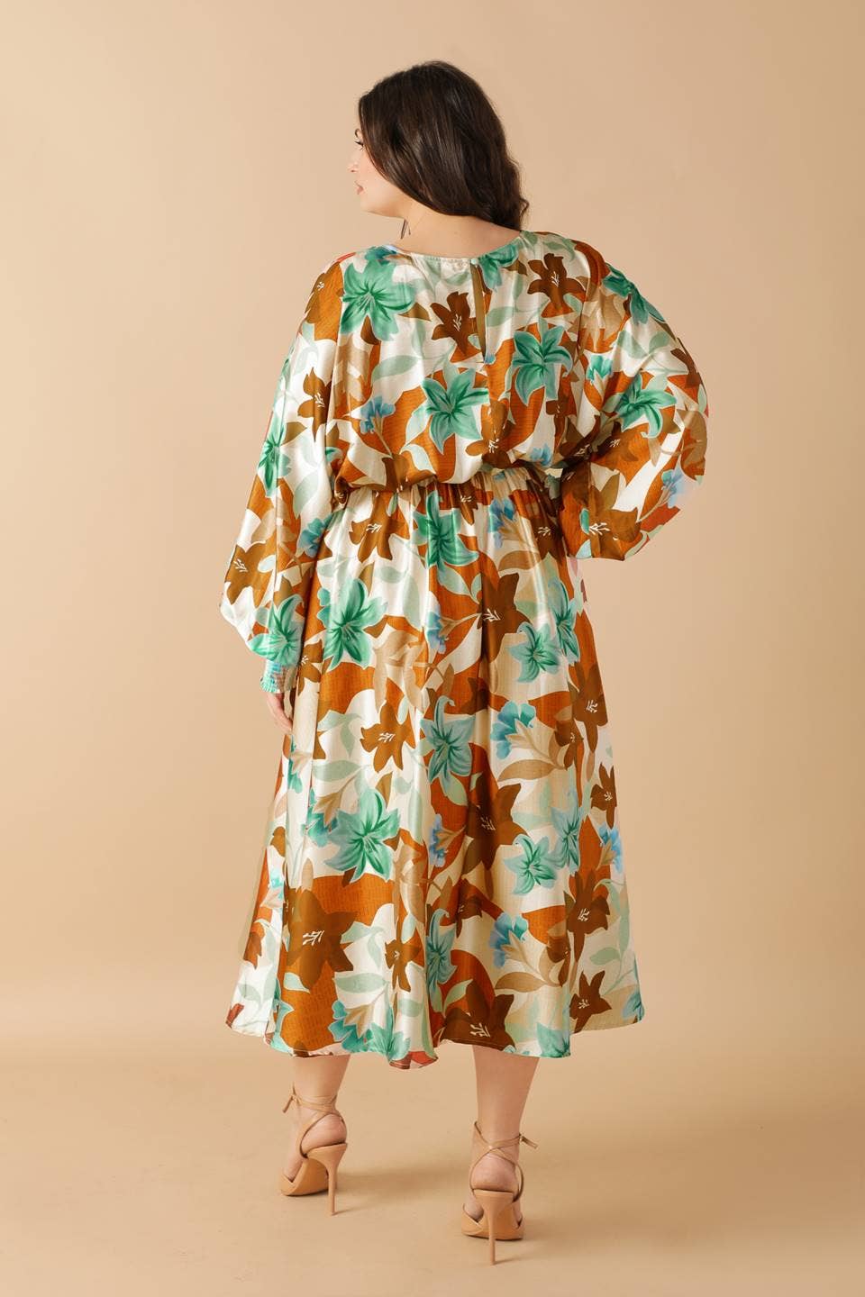 A printed woven midi dress - ID21586-P