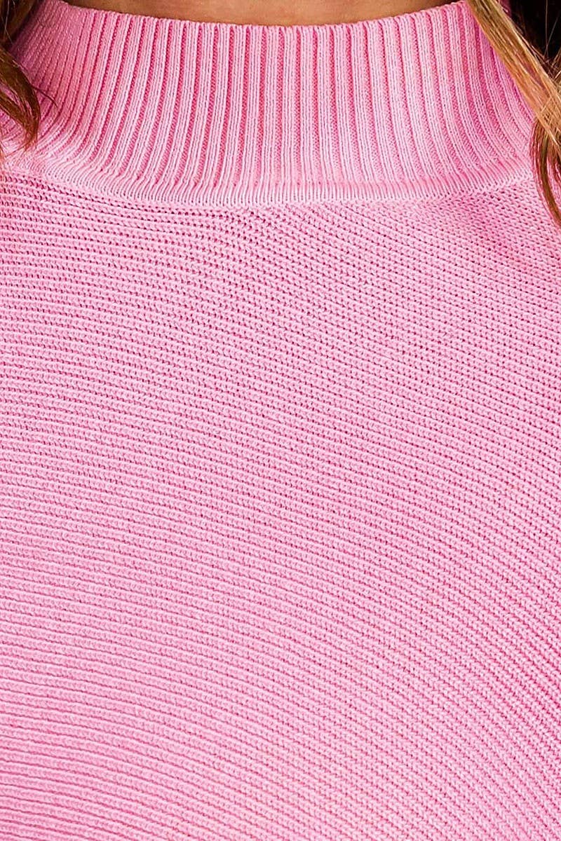 LONG SLEEVE MOCK NECK KNIT CROP TOP
